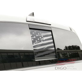 Digo Auto Styling 2016-2023 Toyota Tacoma Rear Window Distressed American Flag Decal sticker black