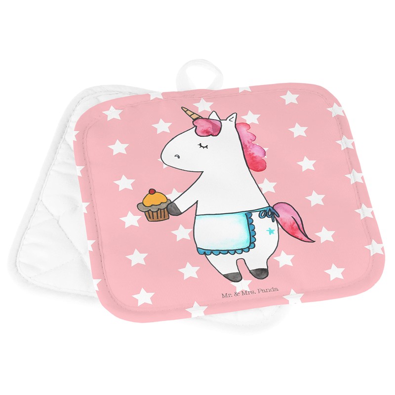 Mr. & Mrs. Panda Set of 2 pot holders unicorn