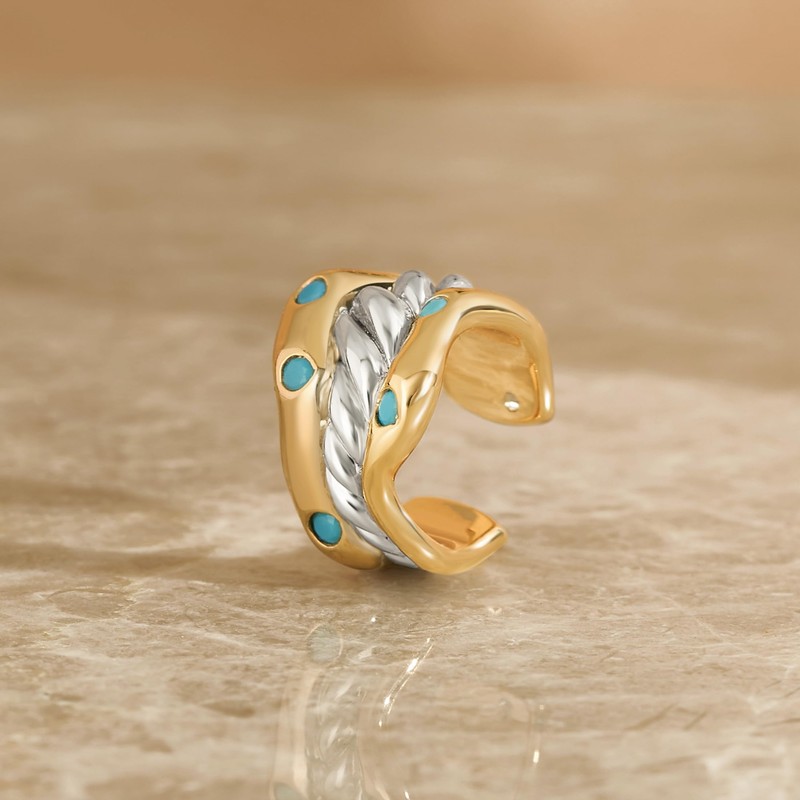 VACRONA Ear Cuff Earrings for Women 14K Gold Plated Single