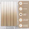 Beige Bathroom Sets with Shower Curtain and Rugs Waterproof Shower