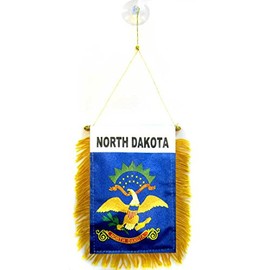 AZ FLAG - North Dakota Pennant - 15 x 10 cm - State of North Dakota Mini Flag 10 x 15 cm - Car Pennant Special Car