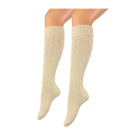 Classic Women's and Men's Traditional Stockings Hiking Socks Hiking Socks Knee Socks with Elegant Knitting Pattern Cable Knit Knee-High Beige - Oktoberfest Folk Festival Wedding Hiking Dirndl Leather