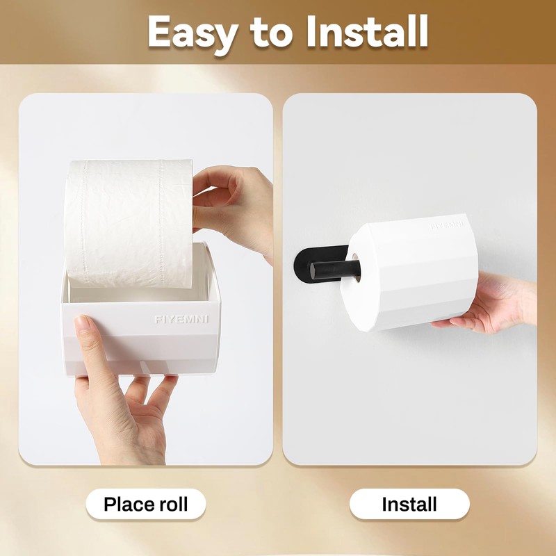 FIYEMNI Cat Proof Toilet Paper Protector Cover, White