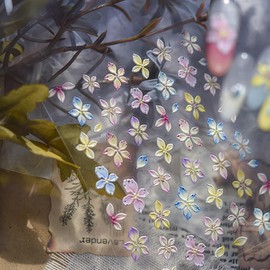 Flower Nail Stickers 5D Embossed Nail Art Stickers Colorful Floral Nail Decals Hawaiian Flower Summer Design Hibiscus Flowers Nails Sticker for Nails Art for Women DIY Salon Manicure