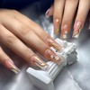 RikView Coffin Press on Nails Long Fake Nails with 3D