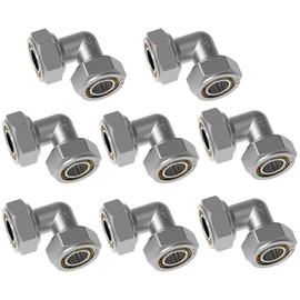 8Pcs 3/4" Equal Elbow Air line Fittings for 3/4 Inch Tubing Compatible with Compressed Air Piping System, Compressor Accessories Kit for Shop Air Line System