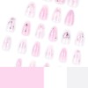 24 Pcs Handmade Press on Nails Short Almond Nail Tips,YEFIUO