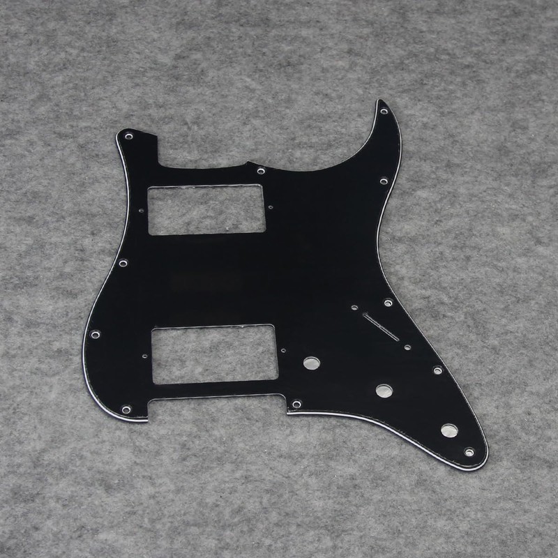 FLEOR 3Ply Black HH Pickguard 11 Holes ST Guitar Pick