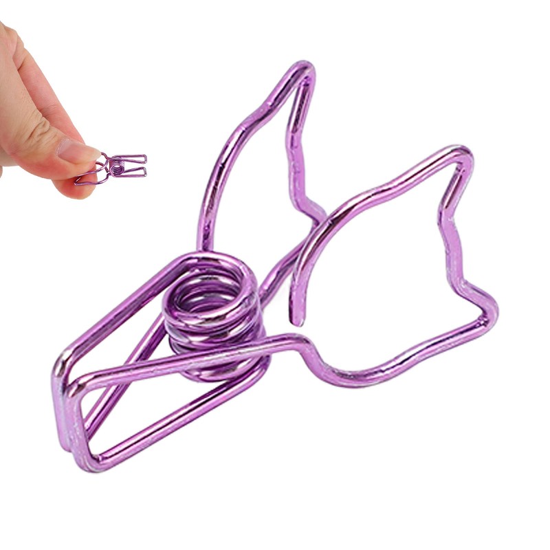 100pcs Cat Binder Clips Cute Cartoon Strong Clamping Force Metal