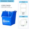 Recycling Rules! 6 Gallon Stackable Recycling Bin Container in Blue,