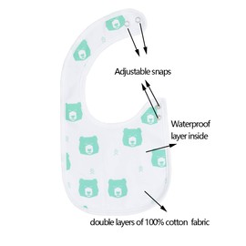 Waterproof Cotton Baby Bibs for Boys for Drooling Teething Feeding 6 Pack