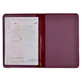 orgaexpert Car Licence Protective Case Bordeaux 2 Compartments 120 x 167 mm Made in Germany Case ID Card Holder Vehicle Registration Cover, bordeaux, Classic