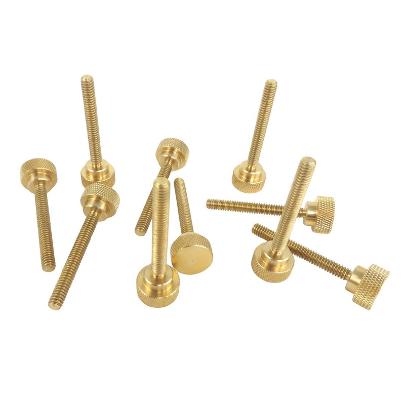 10 Pack 1/4-20 x 1-1/2 Inch Threads Solid Brass Diamond