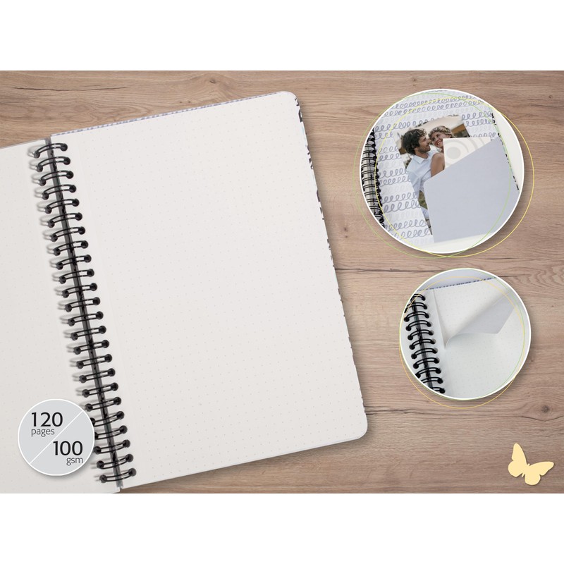 SIGEL JN610 Spiral Notepad A5 Dotted, Turquoise, Apricot, Bullet Journal