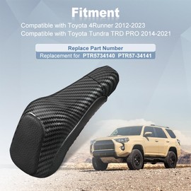 JDMON Automatic Gear Shift Knob Head Lever Compatible with Toyota 4Runner 2012-2023 Toyota Tundra TRD PRO 2014-2021 Shifter Knob Handle Lever Replace PTR5734140 PTR57-34141 (Carbon Fiber Pattern)