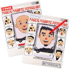 ArtCreativity Magnetic Drawing Face - 2 Pack - Travel Toys for Kids, Magnetic Toys Game, Magnet Drawing Doodle Board for Kids - Retro Toy, Vintage Toy, Travel Essentials Games for Ages 3+