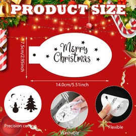 SRIZIAN 30 Pcs Christmas Stencils for Painting, Reusable Face Paint Templates, Christmas Templates Snowflake Santa Claus Christmas Tree for Kids Party Holiday Christmas Makeup