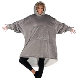 THE COMFY Original | Sherpa Lined Microfiber Fleece Wearable Blanket, Oversized Design with Hood and Pocket, From Shark Tank, for Women & Men, Warm and Cozy Gifts
