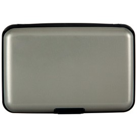 Kaabao Credit Card Holder, RFID Blocking Metal Card Wallet for Women Men Slim ID Card Holders Protector Aluminum Business Hard Case, Grey, Small, Minimalist, Compact, American