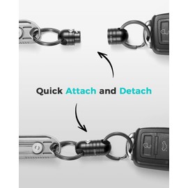 TISUR Quick Release Keychain, Magnetic Key Holder Connector, Detachable Key Chains for Car Keys, Dual Security System