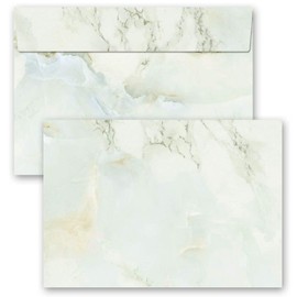 Envelopes Marble and Structure, Marble Light Green, Pack of 25, DIN C6 (162 x 114 mm) Paper-Media
