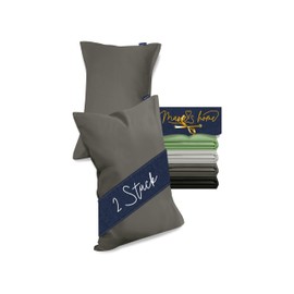 Marie´s Home Pack of 2 cushion covers, 40 x 60 cm, pillowcase 1613.2353, anthracite