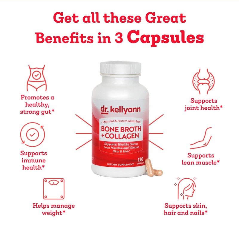 Dr. Kellyann Bone Broth Capsules | 500mg Collagen Per Serving