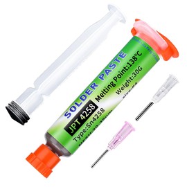 Sn42-Bi58 Solder Paste, No Clean Lead Free 30g Soldering Paste, 138℃ Melting Point, Low Temp Solders Pastes for Electronics Flux for BGA, SMD Repair (1 Pack)