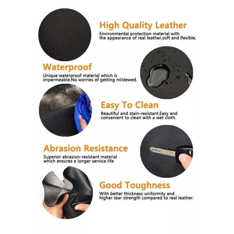 Front Door Panel Skin Cover Armrest Trim Replacement Microfiber Leather