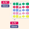 1000 Pieces, 2 cm - Coloured Shape Stickers, Colour Coded