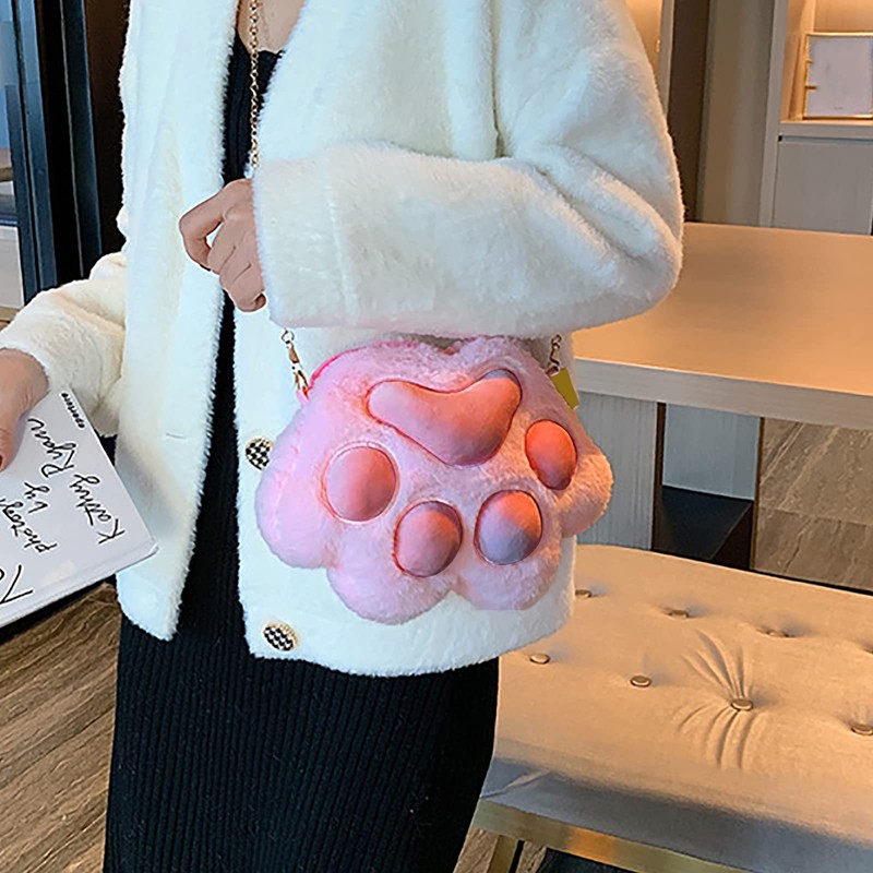 YJZQ Lovely Cat Paw Sling Bag for Women Cartoon Crossbody