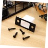 LALAFINA Black Gusset Screw Security Strike Plate Flush Bolt Black