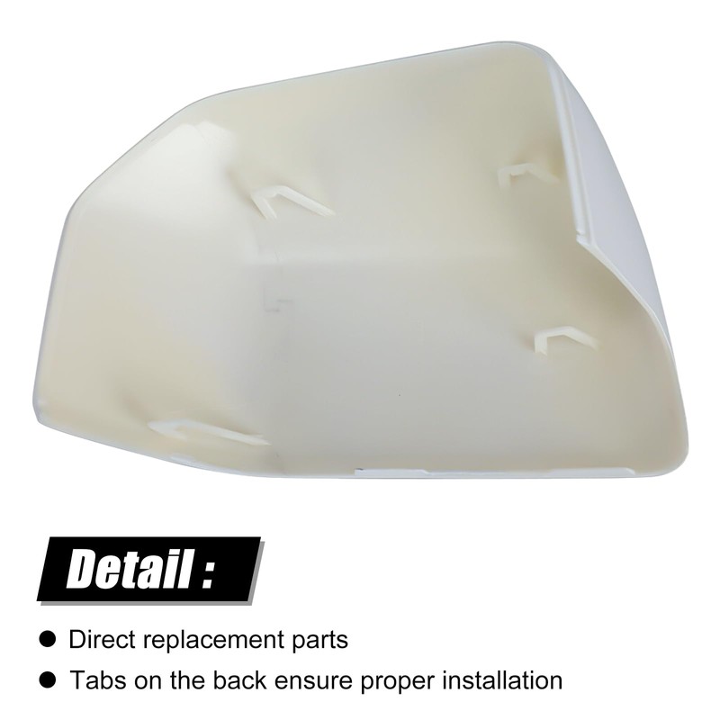 White Direct Replacement Side Mirror Covers Caps for 2015-2020 Ford