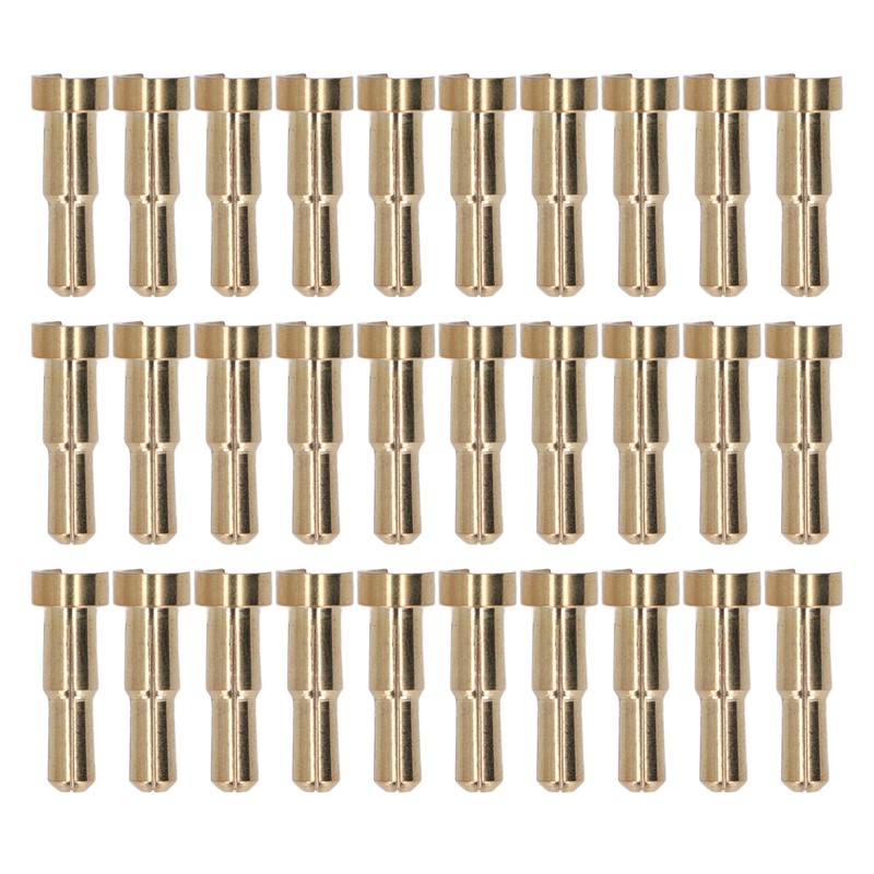 30PCS Battery Connector Plug Brass Gold Plated High Hardness RC