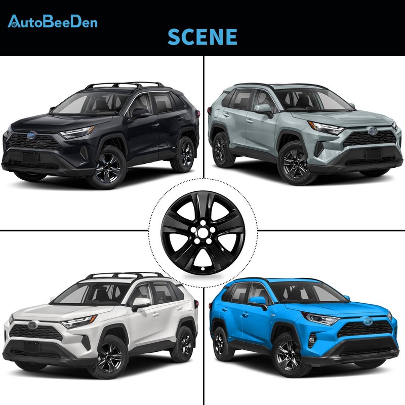 4-Pack Wheel Skins Compatible with Toyota RAV4 / RAV4 Hybrid