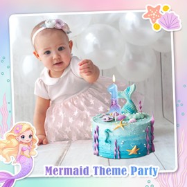 Mermaid 5 Candle,Mermaid Birthday Candle,5 Birthday Candle,Mermaid 5th Birthday Decorations Candles for Party Supplies