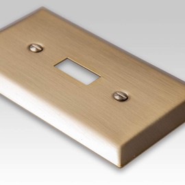 AMERELLE 163TTDBZ Century Double Toggle/Single Duplex Steel Wallplate in Brushed Bronze