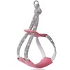 WOOFUU Rhinestone Dog Harness, Pink Leather No Pull Vest with