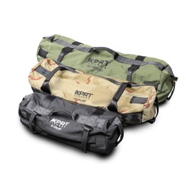XPRT Fitness Workout Sandbag for Heavy Duty Workout Cross Training 7 Multi-positional Handles - Color Army Green/Black/Camo (3 Color Set B, Small+Medium+Large)