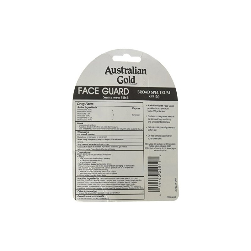 Australian Gold Face Guard Sunscreen Stick Spf50 14G