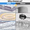 Finktonglan Modern Crystal LED Ceiling Light Fixture 20” Rectangular Flush
