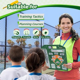 Magnetic Baseball Lineup Board，Baseball Lineup Cards Baseball Lineup Board for Dugout Softball Lineup Cards Baseball Clipboard for Coaches Double-Sided Use Baseball Coaching Accessories(Dark Green)