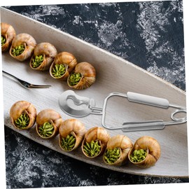 SHOWERORO 2pcs Stainless Steel Seafood Tongs with Spring Mechanism Ergonomic Food Serving Clamp for Easy Handling of Clams Snails and Shellfish for Restaurants and Holiday Meals