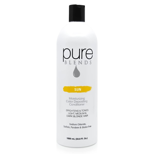 Pure Blends Sun Moisturizing Color Depositing Conditioner | Brighten & Tone Color Faded Hair | Semi Permanent Hair Dye | Prevents Color Fade | Extend Color Service on Color Treated Hair | 33.8 Oz
