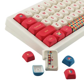 Tsungup PBT Keycaps 145 Keys Custom Cute Circus MOA Profile Dye-Sublimation Keycap Set Compatible with Cherry MX Switches for ANSI Layout Mechanical Gaming Keyboards