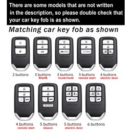 ontto 5-Button Key Fob Cover Fit for Honda,Carbon Texture Key Case Solid Key Bag with Keychain for Civic Accord Pilot CRV HRV CRZ Fit Odyssey JED Crosstour Ridgeline Crider Spirior,Black