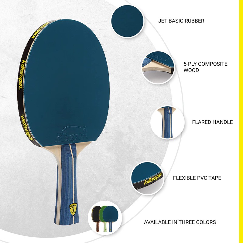 Killerspin Recreational Ping Pong Paddle, Table Tennis Racket With Wood