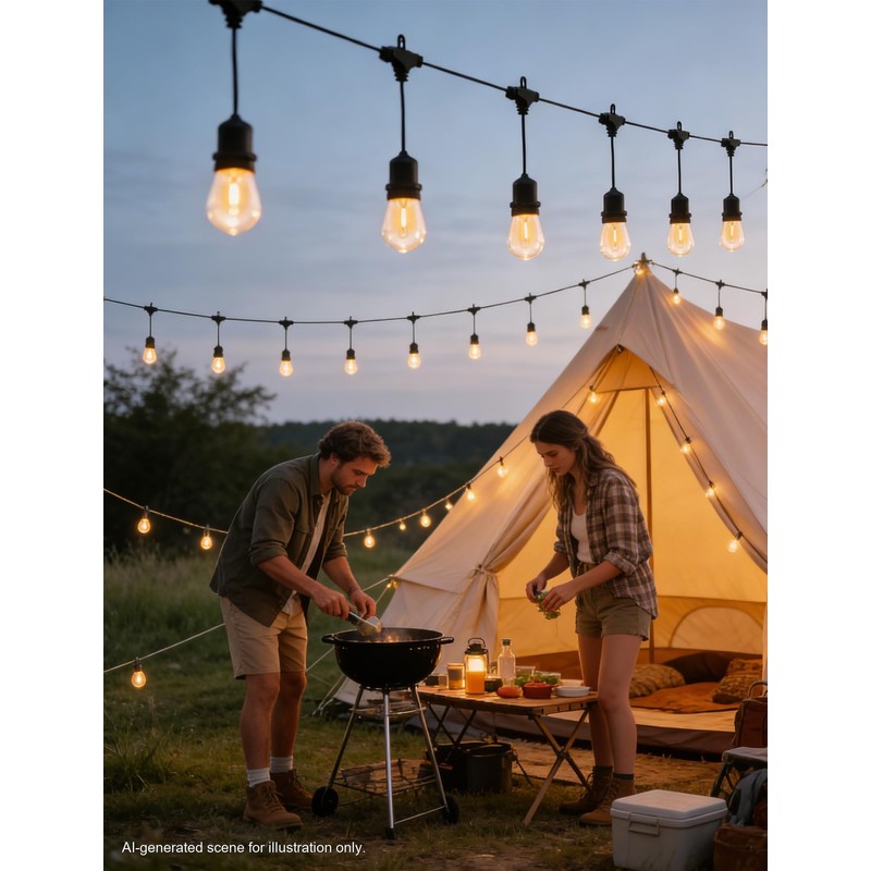 Hobbynors Outdoor String Lights 30FT, Patio Lights Outdoor Waterproof, Plug-in