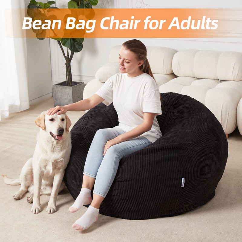 Homguava Bean Bag Chair: Teardrop Bean Bags with Memory Foam