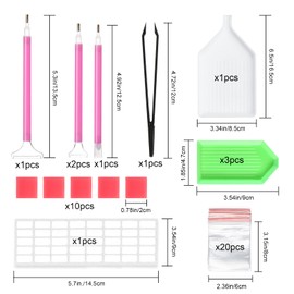 Accesorios de Pintura de Diamantes, Accesorios de Pintura de Diamantes para Manualidades DIY Herramienta de Punto de Cruz (39 Piezas)